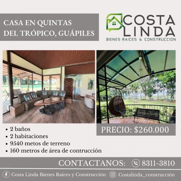 Casa a la venta en Quintas del Trópico, Guápiles