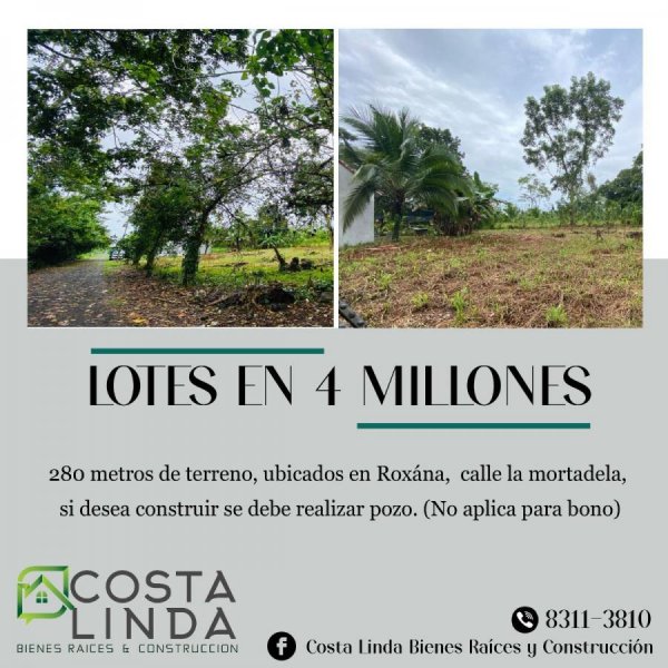 Terreno en Venta en Roxana Guápiles, Limón