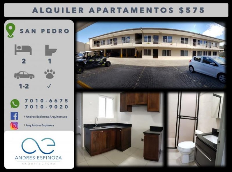 Foto Apartamento en Alquiler en San Pedro, San José - U$D 575 - APA23787 - BienesOnLine