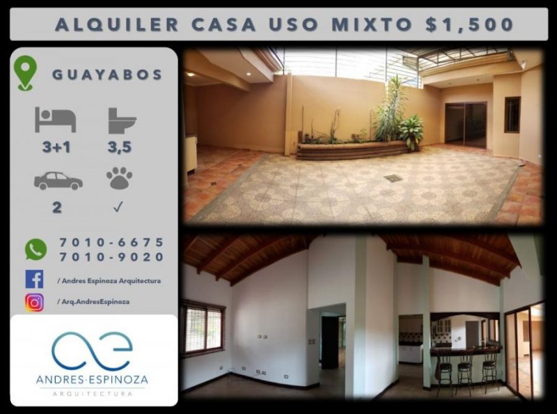 Foto Casa en Alquiler en Montes de Oca, San José - U$D 1.000 - CAA23872 - BienesOnLine