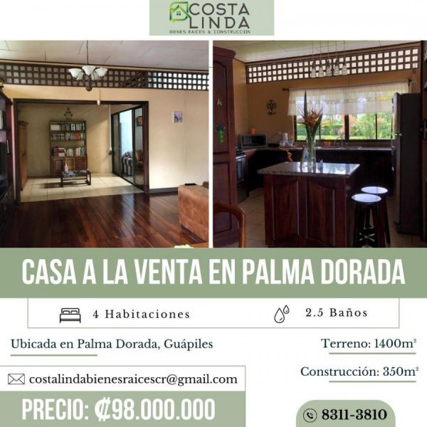 Casa en Venta en Palma Dorada Guápiles, Limón