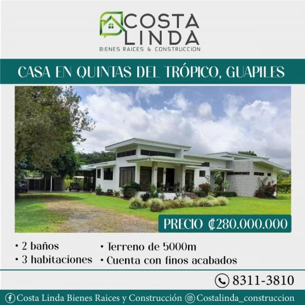 Foto Casa en Venta en Quintas del Trópico, Guápiles, Limón - ¢ 280.000.000 - CAV103405 - BienesOnLine