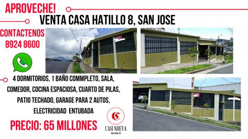 Foto Casa en Venta en Hatillo, San José - ¢ 65.000.000 - CAV13927 - BienesOnLine