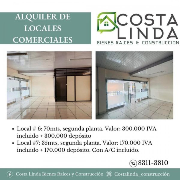 Locales comerciales en alquiler  en Guápiles