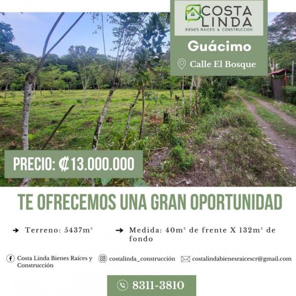 Terreno en Venta en Guacimo Guácimo, Limón