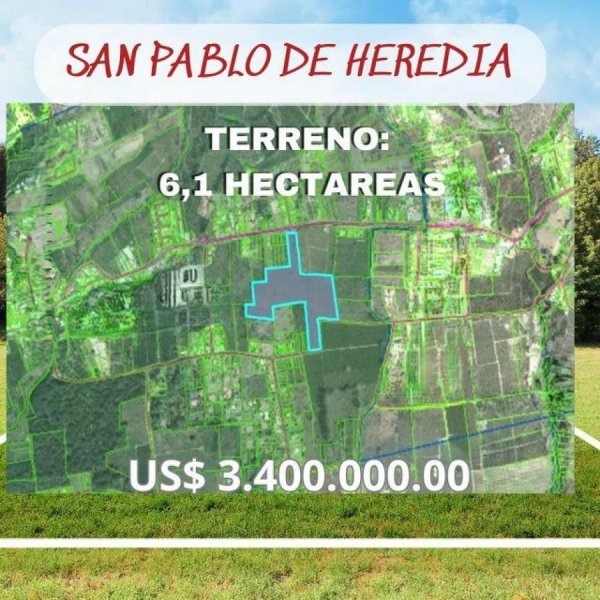 MLS-24-1734 LS VENTA TERRENO SAN PABLO HEREDIA