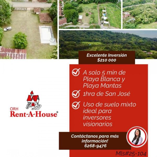 Terreno en Venta en Playa Mantas Tarcoles, Puntarenas