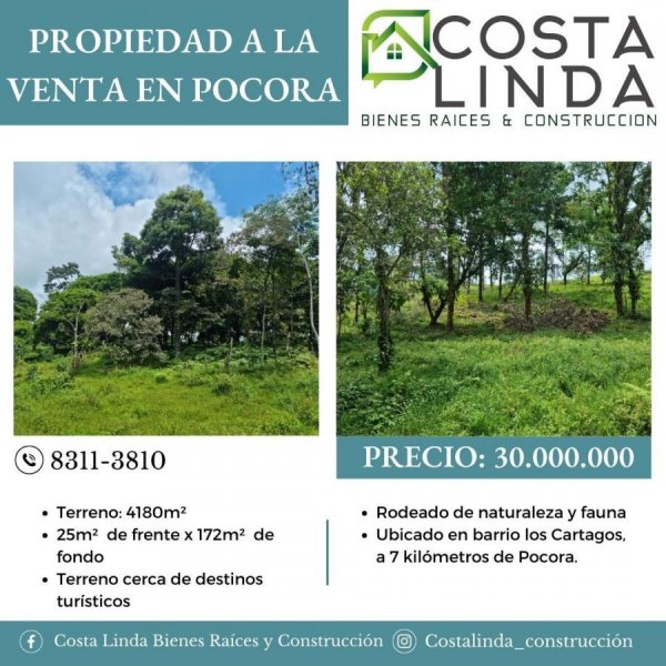 Terreno en Venta en Pocora Pocora, Limón