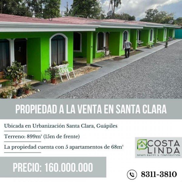 Propiedad con apartamentos a la venta en Santa Clara, Guapiles