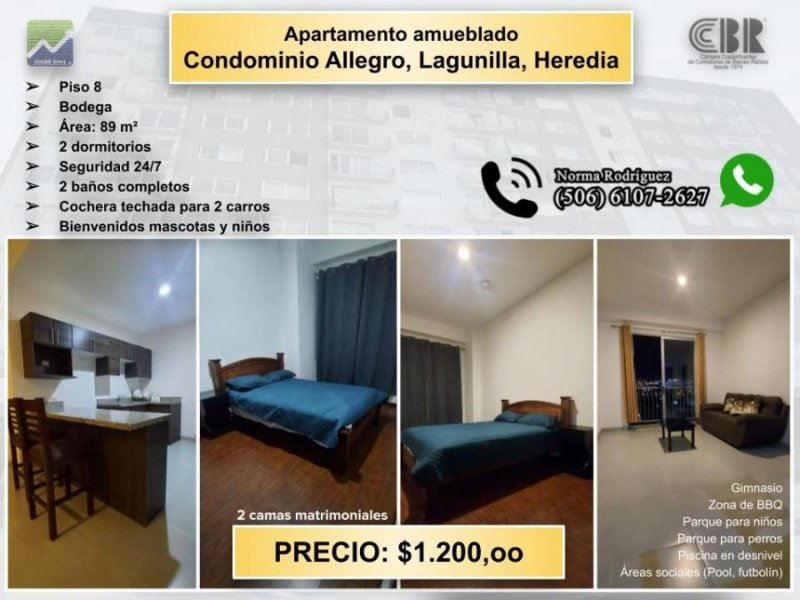 Foto Apartamento en Alquiler en Lagunilla, Heredia - U$D 1.200 - APA62112 - BienesOnLine