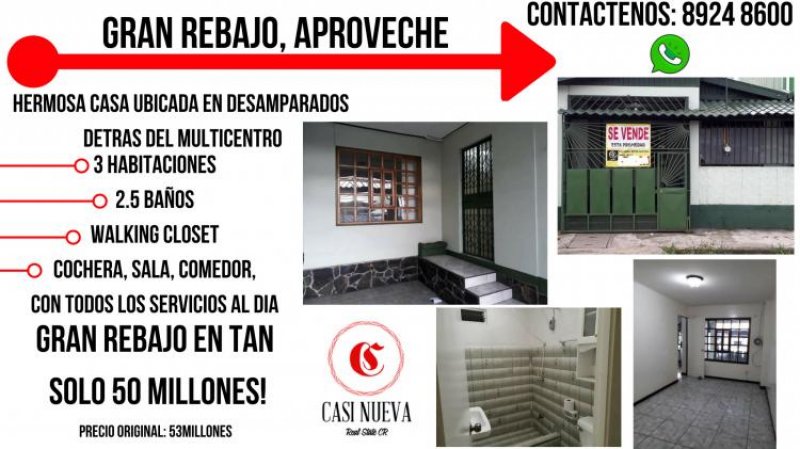 Foto Casa en Venta en Desamparados, San José - ¢ 50.000.000 - CAV13882 - BienesOnLine