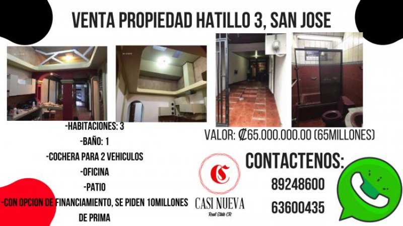 Foto Casa en Venta en Hatillo, San José - ¢ 65.000.000 - CAV13853 - BienesOnLine