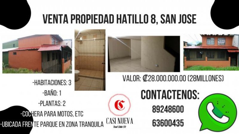 Foto Casa en Venta en Hatillo, San José - ¢ 28.000.000 - CAV13852 - BienesOnLine