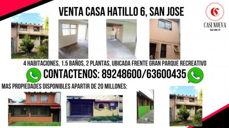 Foto Casa en Venta en Hatillo, San José - ¢ 25.000.000 - CAV13830 - BienesOnLine