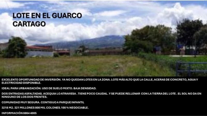 Terreno en Venta en  El Guarco, Cartago