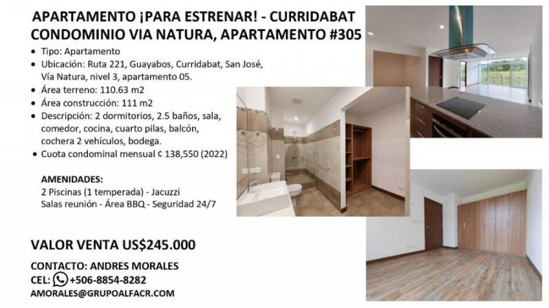 Foto Apartamento en Venta en Granadilla, Guayabos, Granadilla, San José - U$D 245.000 - APV63668 - BienesOnLine